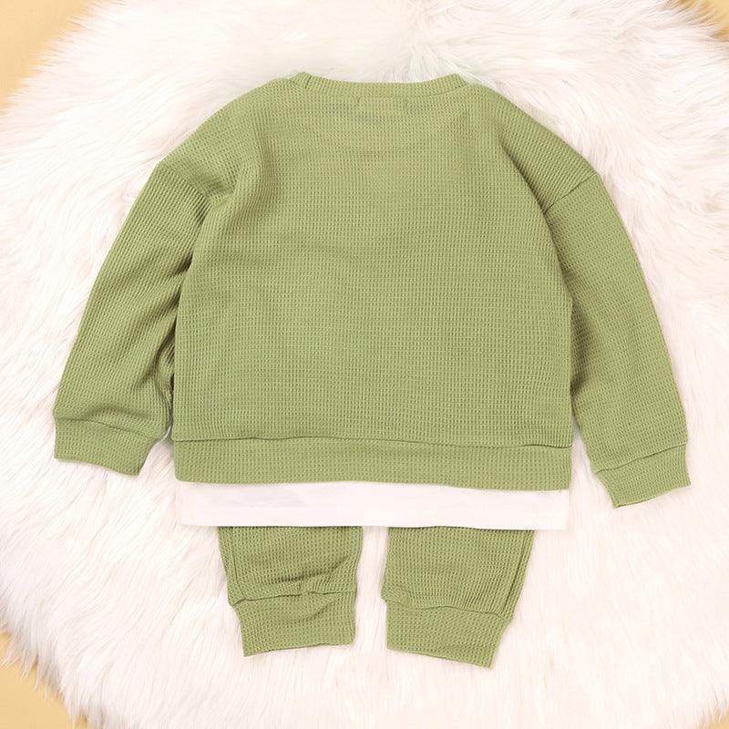 Toddler Kids Boys and Girls Solid Color Long Sleeved Leisure Suit - PrettyKid