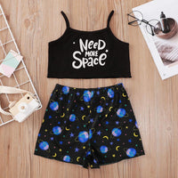 Black Camisole Star Print Suit - PrettyKid