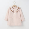 Toddler Kids Girls Pink Doll Collar Wool Coat Simple Coat - PrettyKid