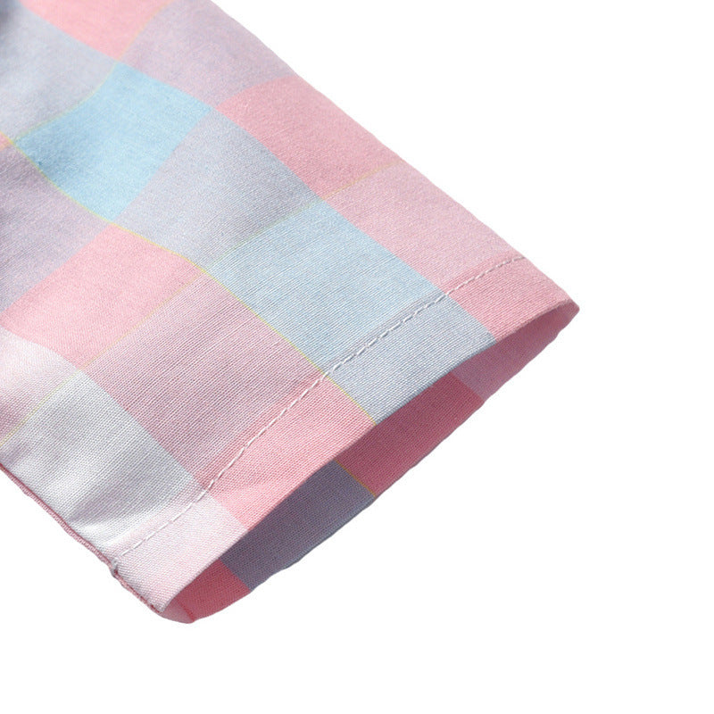 Toddler Children Boys' Plaid Bow Tie Shirt Strap Shorts Set - PrettyKid