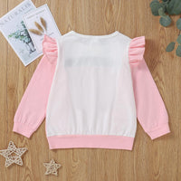 Toddler Kids Girls Solid Color Long Sleeve Ruffle Color Blocking Blouse - PrettyKid