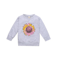 Toddler Kids Boys Girls Solid Daisy Print Long Sleeve Sweater - PrettyKid