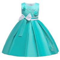 Kids Girls Bow Embroidered Pengpeng Skirt Children's Dress Wholesale Girls Dresses - PrettyKid