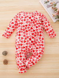 Baby Girls Love Printed Long Sleeve Jumpsuit - PrettyKid