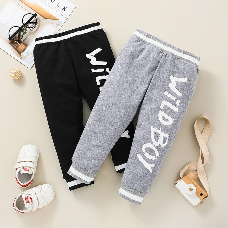 Toddler Kids Letter Printed Sweatpants Bulk Buy Childrens Clothes - PrettyKid