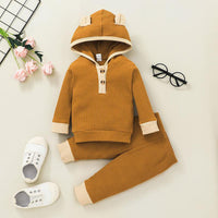 Toddler Boys Girls Solid Color Hoodie Pants Set - PrettyKid