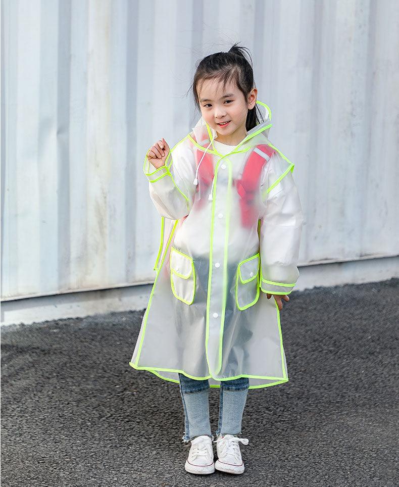 Transparent long one-piece raincoat for children - PrettyKid