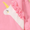Toddler Girls Pink Long Sleeve Unicorn Top Denim Pants Set - PrettyKid