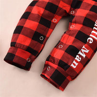 Baby Boys Plaid Stitching Solid Color Long-sleeved Small Gentleman Jumpsuit - PrettyKid