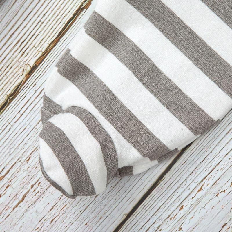 Baby Boys Dog Stripe Print Wrap Jumpsuit - PrettyKid