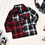 Toddler Kid Boys' Colorful Plaid Long-sleeved Shirt - PrettyKid