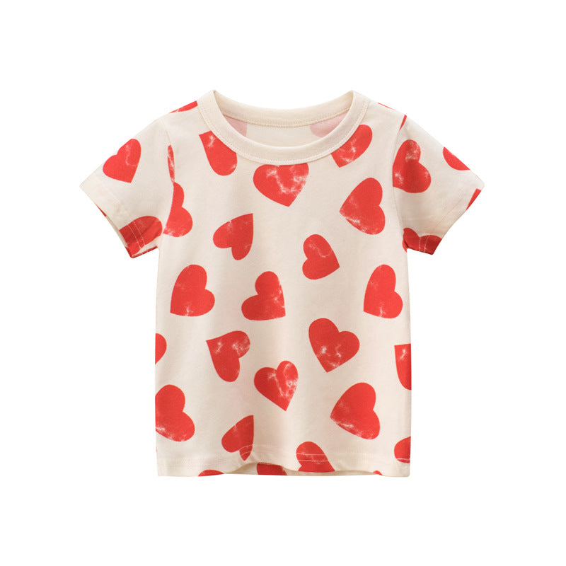Children's Short-sleeved Printed T-shirt Baby Clothes Girls 2022 Summer Children's Clothing - PrettyKid