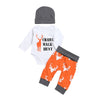 2022 Baby Boys Solid Color Cartoon Thanksgiving Turkey Printed Jumpsuit Pants Set - PrettyKid