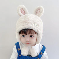 Baby Boys Girls Solid Color Cute Rabbit Ear Shape Ear Protection Cap - PrettyKid