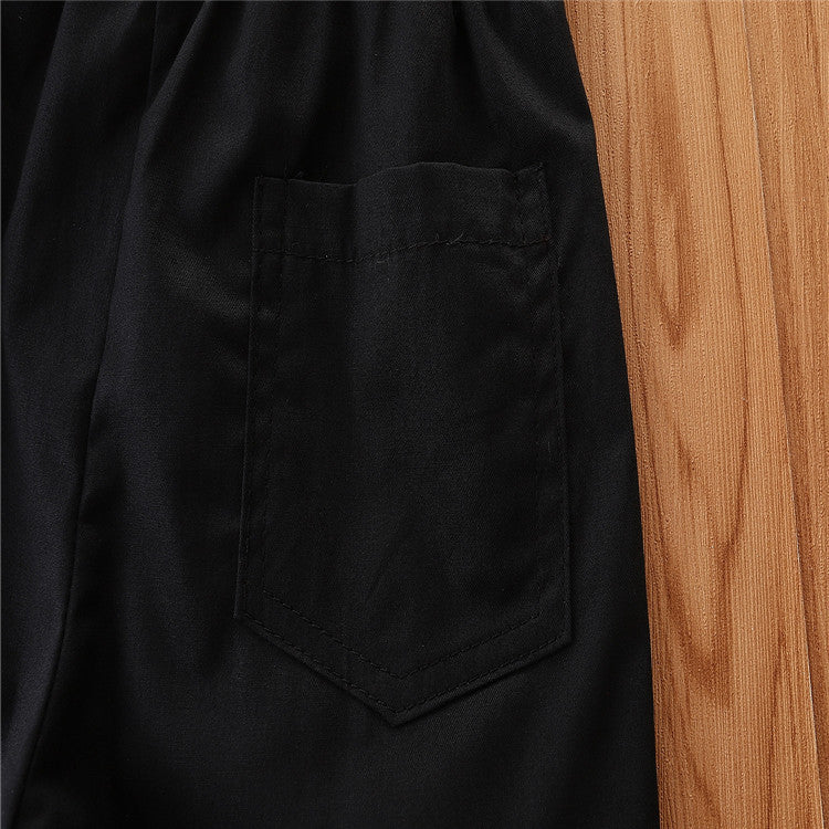 Toddler Kids Boys' Long Sleeve Plaid Shirt Black Pants Set - PrettyKid