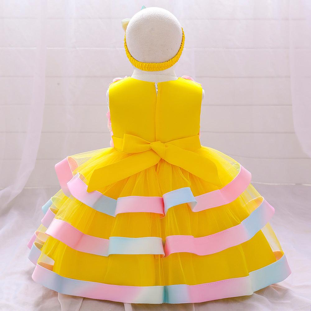 Baby Girls Flower Cake Puffy Skirt Baby Girl Dresses Wholesale - PrettyKid