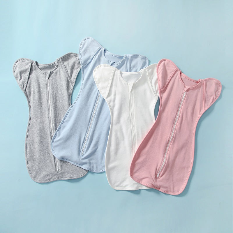 Baby Solid Cotton Swaddling Towel Snap Proof Sleeping Bag - PrettyKid