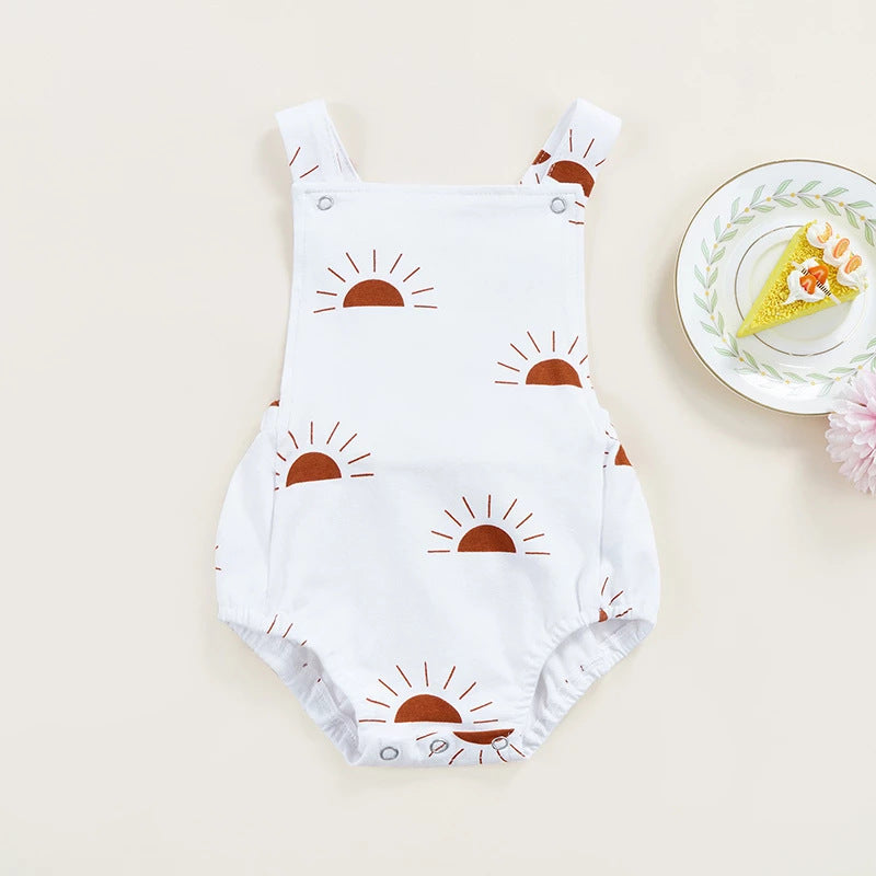 Summer Baby Onesie Newborn Baby Print Straps Triangle Harness - PrettyKid