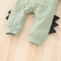 Baby Boys Girls Cartoon Dinosaur Modeling Solid Color Jumpsuit - PrettyKid