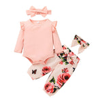 Baby Girl Autumn Suit 2021 New Long Sleeve One-piece Printed Pants Baby Pants - PrettyKid