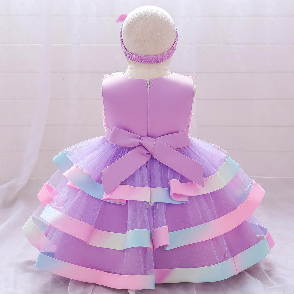 Baby Girls Flower Cake Puffy Skirt Baby Girl Dresses Wholesale - PrettyKid