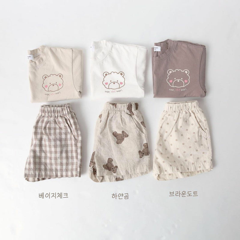 Baby Thin Cotton Short Sleeve T-shirt Top Shorts Two Piece Set