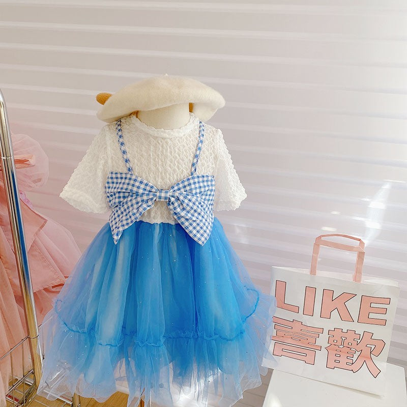Girls' Dresses Summer 2022 New Short-sleeved Female Baby Princess Dress Summer - PrettyKid