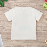 Toddler Kids Boys White Cotton Cartoon Car Print Round Neck Short Sleeve T-Shirt Top - PrettyKid
