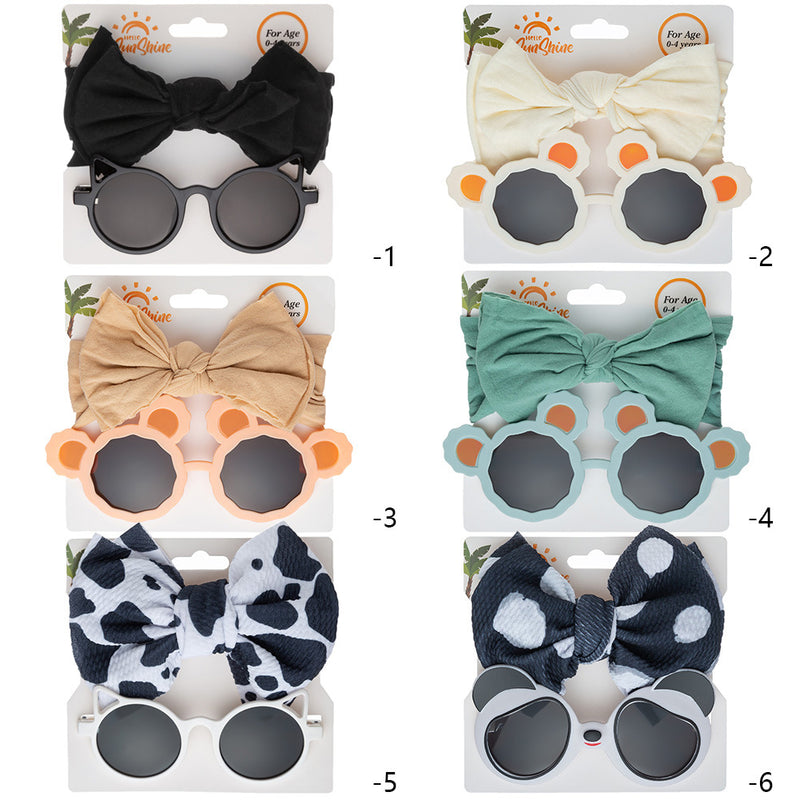 Children's Panda Sunglasses Hair Band Suit