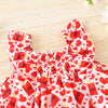 Toddler Kids Girls Summer Love Printed Sleeveless Suspender Dress - PrettyKid