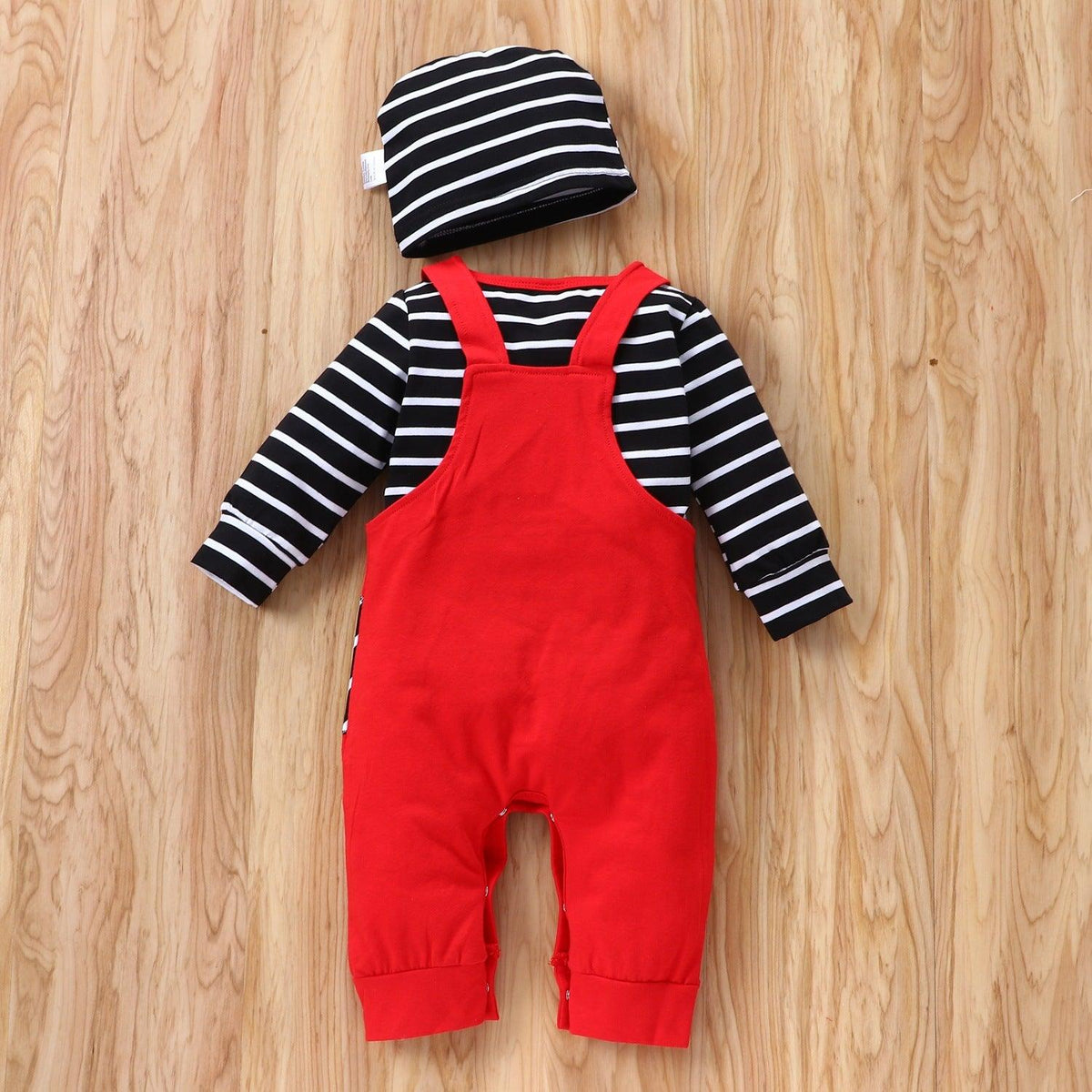 Baby Christmas Dress Long Sleeve Striped Elk Suit - PrettyKid