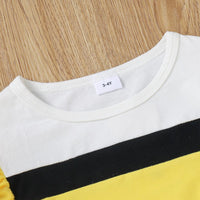 Toddler Kids Girls Solid Color Long Sleeve Ruffle Color Blocking Blouse - PrettyKid