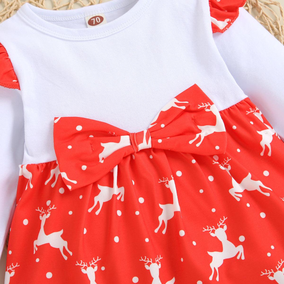 Toddler Girls Halloween Bow Long Sleeve Dress Bulk Childrens Clothing - PrettyKid