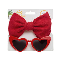 Children's Sunglasses New Vintage Love Glasses Set Hair Band Set