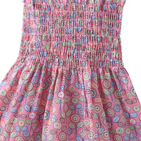 Summer toddler kids girls' sleeveless print drawstring dress - PrettyKid