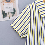 Toddler Kids Boys Summer Striped Short Sleeve Shirt and Shorts Set - PrettyKid
