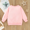 Toddler Kids Girls Solid Color Letter Print Long Sleeve Round Neck Tops - PrettyKid