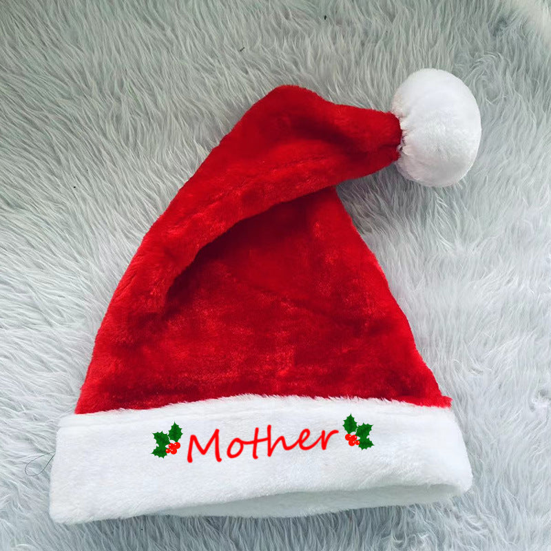 Mommy and Me Alphabet Embroidery Plush Christmas Hat - PrettyKid