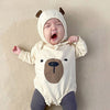 Bear Print Crawling Clothes Jumpsuit Summer Newborn Clothes Short-sleeved Baby Harness Summer - PrettyKid