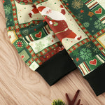 Toddler Kids Boys Christmas Tree Print Round Neck Long Sleeve T-shirt Black Pants Set - PrettyKid