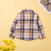 Toddler kids Long-sleeved plaid shirt bow tie cardigan top - PrettyKid