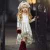 Toddler Children Girls' Long Sleeved Tassel Swallow Tail Lace Dress Princess Skirt - PrettyKid