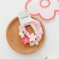 Sweet and Beautiful Girl's Pink Flower Hair Ring Lovely Fringe Hairpin Girls Hair Accessories