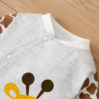 Baby Boys Girls Cartoon Deer Leopard Print Jumpsuit - PrettyKid