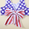 9M-4Y Toddler Girls Sets Star Striped Independence Day Bow Tank Tops & Shorts Wholesale Girls Clothes KCLV385110225 - PrettyKid