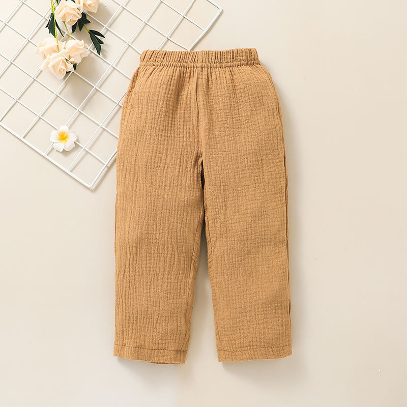 Toddler Kids Boys Solid Color Round Neck Sweater Pants Set Bulk Childrens Clothing - PrettyKid