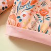 Toddler Kids Girls Floral Print Round Neck Long Sleeve Sweater Set - PrettyKid