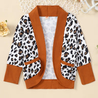 Toddler Kids Girls Long Sleeved Leopard Cardigan Coat - PrettyKid