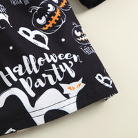 Baby Girls Halloween Pumpkin Print Long Sleeve Dress - PrettyKid