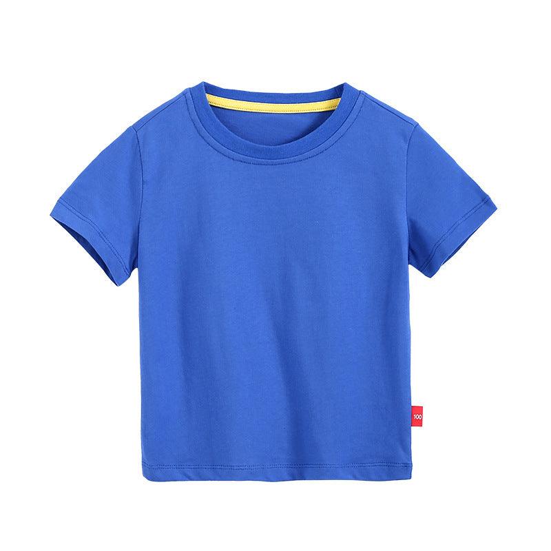 2021 Summer Children's T-shirt Solid Short Sleeve Round Neck Top - PrettyKid